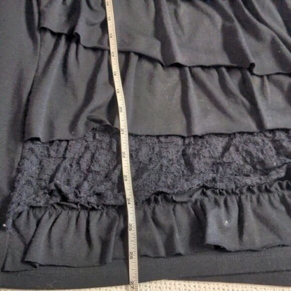 LAST CHANCE Casual Express Layered Ruffled Pleated Black Long Slv Sz L Top Tunic - Picture 6 of 6